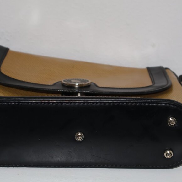 Dooney & Bourke Tan Black Canvas Leather Crossbody Bag Adjustable Strap - Picture 12 of 16